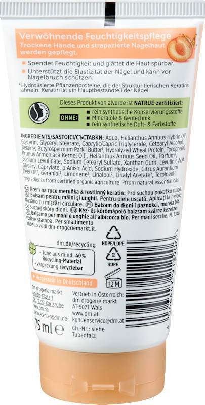 alverde NATURKOSMETIK baume mains et ongles abricot 75 ml