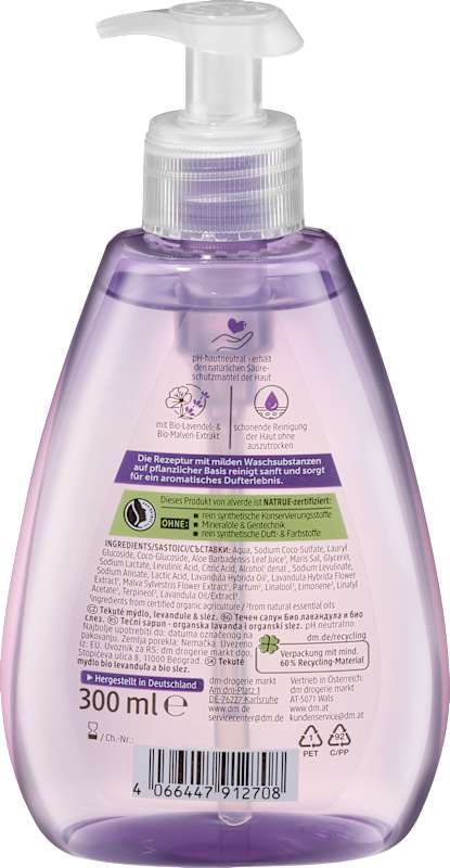 alverde NATURKOSMETIK savon liquide lavande mauve 300 ml