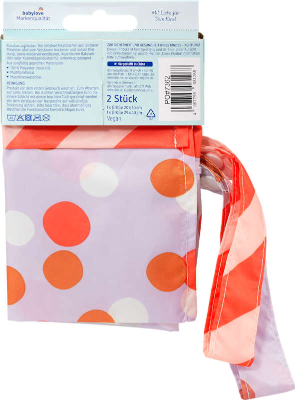 babylove Set pochettes humides violet/rouge 2 pièces