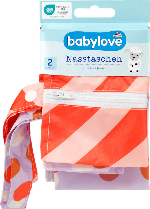 babylove Set pochettes humides violet/rouge 2 pièces