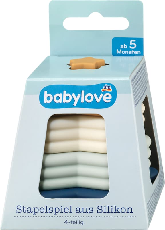 babylove Jeu d'empilage en silicone 4 pièces étoiles 1 pièce