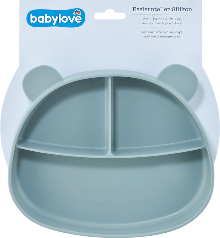 babylove assiette d'apprentissage silicone bleu 1 pc