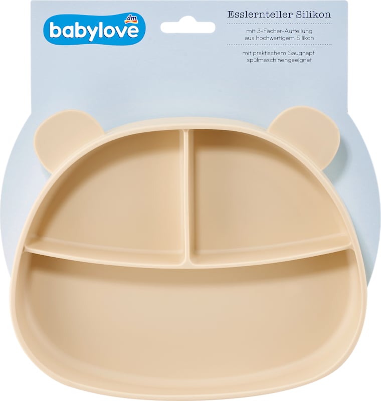 babylove Assiette d'apprentissage silicone beige, 1 pièce
