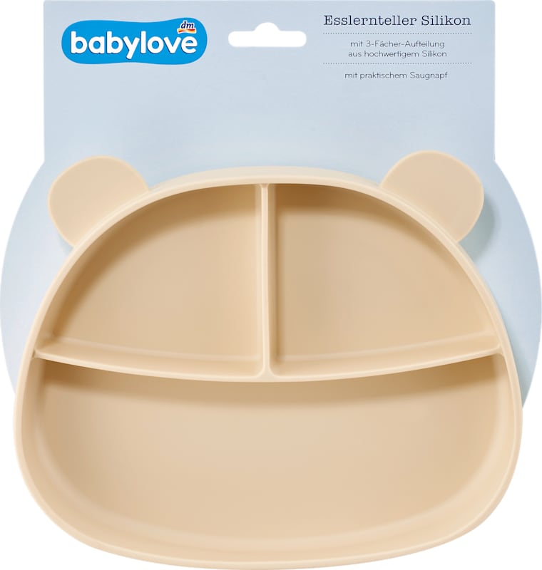 babylove Assiette d'apprentissage silicone beige, 1 pièce