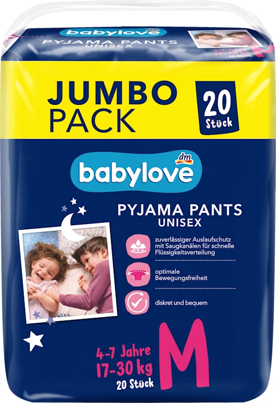 babylove Culottes pyjama T. M 4-7 ans 17-30 kg Jumbopack 20 pièces