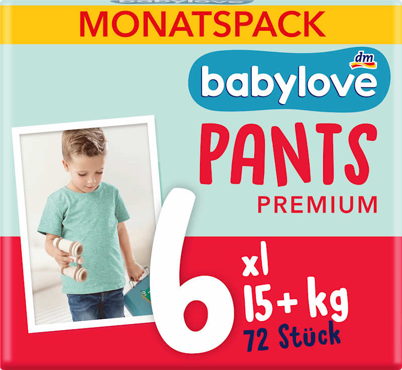 babylove Culottes Premium T. 6 XL 15+ kg pack mensuel 72 pièces