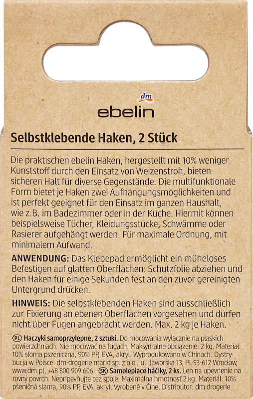 ebelin crochets adhésifs / support rasoir 2 pièces