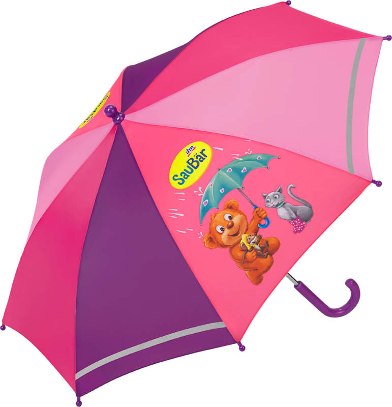 SauBär parapluie enfant avec réflecteur rose 1 pièce