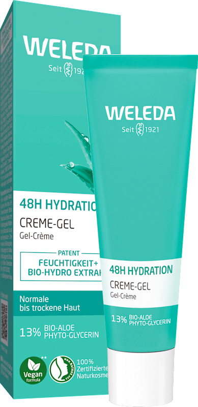 Weleda Crème visage Gel 48H Hydration, 30 ml — produit allemand authentique au Maroc