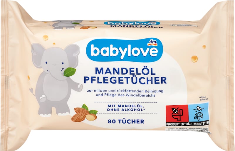 babylove Lingettes huile d'amande 80 pc