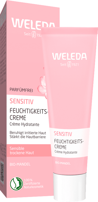 Weleda Crème hydratante Sensitiv Mandel, 30 ml — produit allemand authentique au Maroc