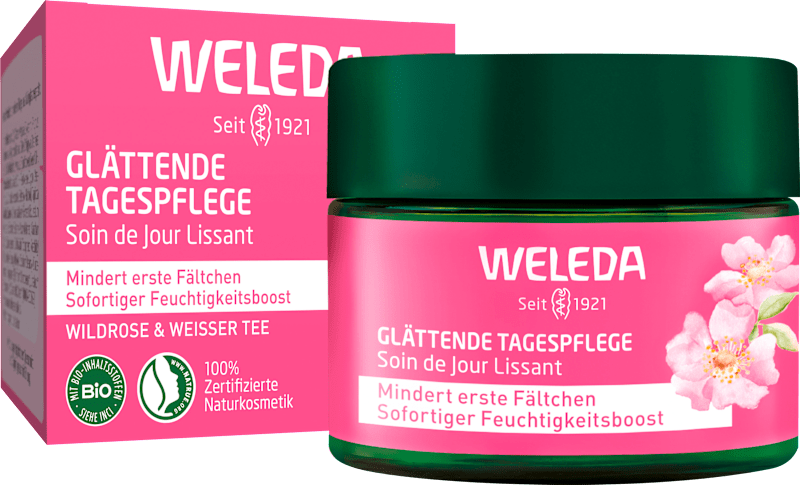 Weleda Crème de jour glättend Wildrose, 40 ml — produit allemand authentique au Maroc