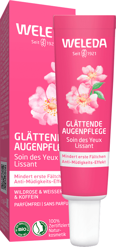 Weleda Crème contour des yeux glättend Wildrose, 12 ml — produit allemand authentique au Maroc