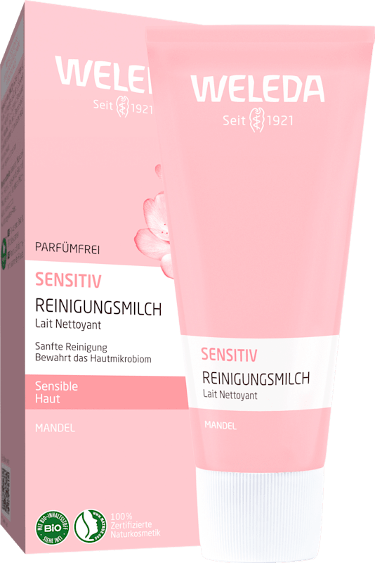 Weleda Lait nettoyant sensitive Mandel, 75 ml — produit allemand authentique au Maroc