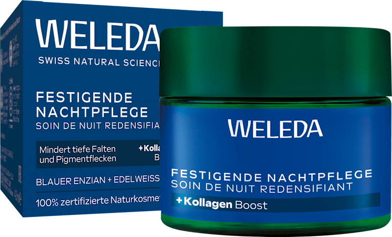 Weleda Crème de nuit festigend blauer Enzian & Edelweiß, 40 ml — produit allemand authentique au Maroc