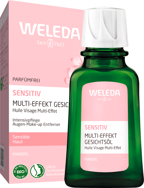 Weleda Huile visage Multi-Effekt Sensitiv Mandel, 50 ml — produit allemand authentique au Maroc