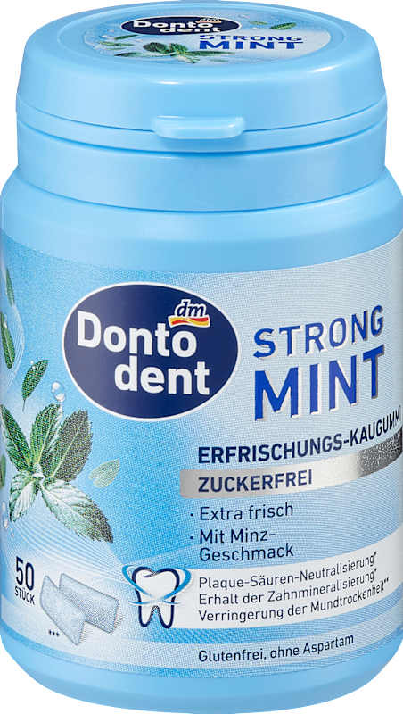 Dontodent Chewing-gum Strong Mint sans sucre 50 pièces