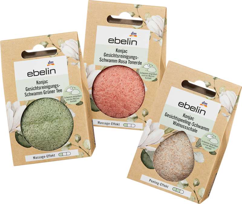 ebelin Éponge nettoyante visage Konjac, 1 pièce