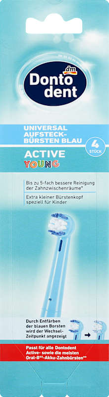Dontodent brossettes universelles Active Young bleu 4 pièces