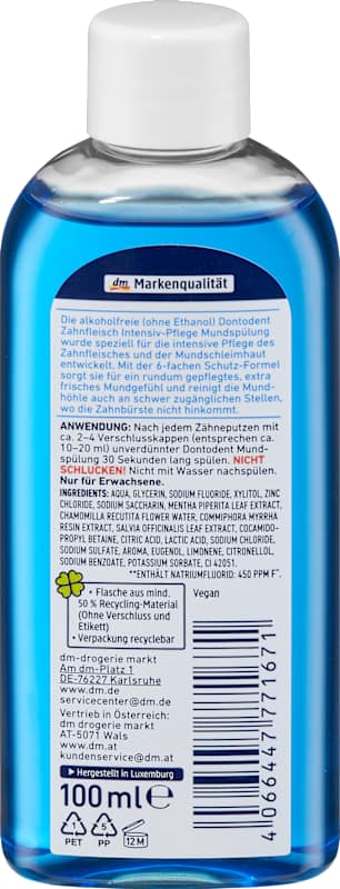 Dontodent bain de bouche soin gencives intensif format voyage 100 ml