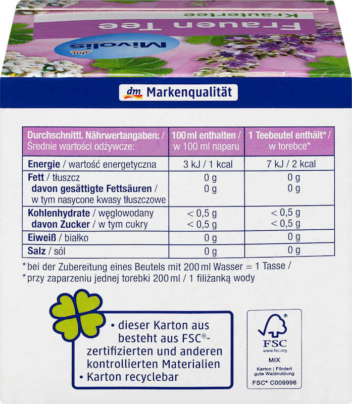 Mivolis Tisane aux herbes tisane femme 12 sachets 24 g