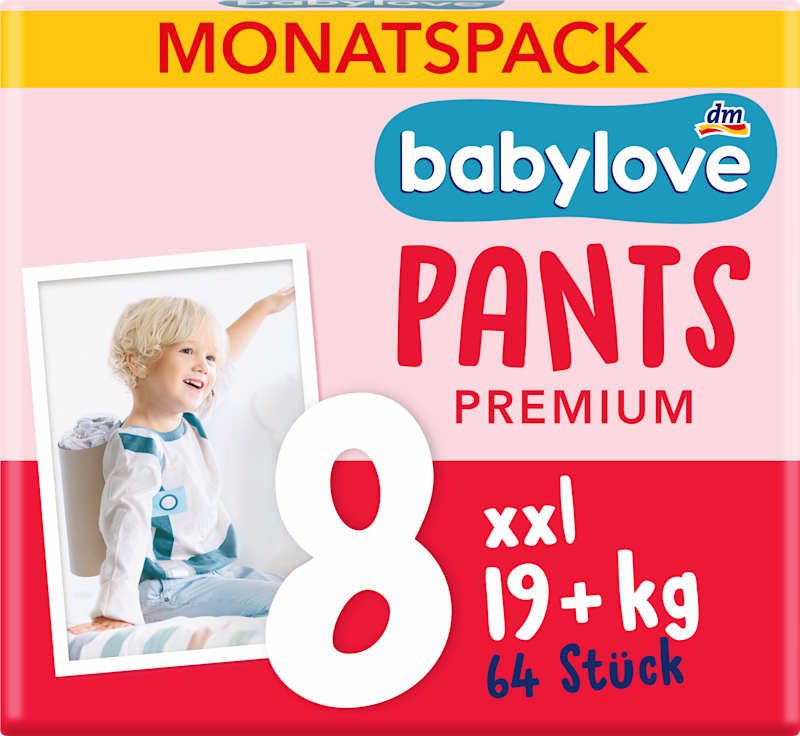 babylove Baby Pants Premium T.8 XXL (19+ kg) pack mensuel 64 pcs
