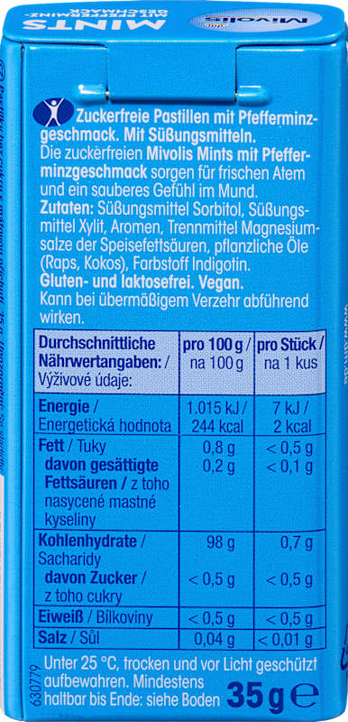 Mivolis Pastilles Menthe Poivrée Sans Sucre 35 g