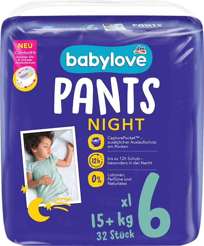 babylove Couches-Culottes Night T. 6 XL (15+ kg) 32 pièces