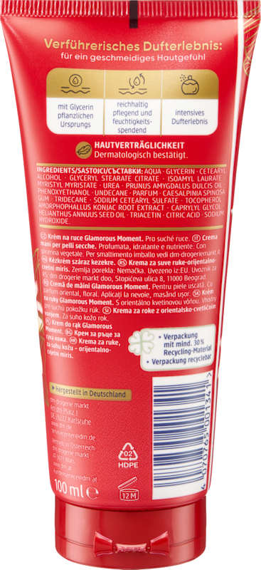 Balea Crème mains Glamorous Moment, 100 ml