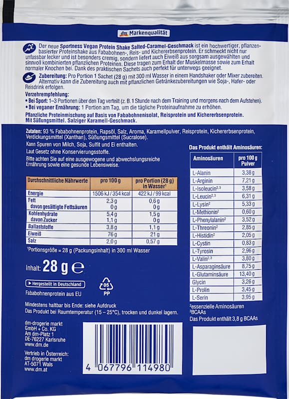 Sportness Poudre protéinée vegan caramel salé 28 g