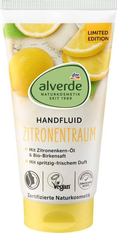 alverde NATURKOSMETIK Fluide mains Rêve de citron 75 ml