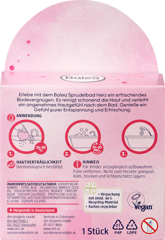 Balea Bombe de Bain Cœur 1 pièce