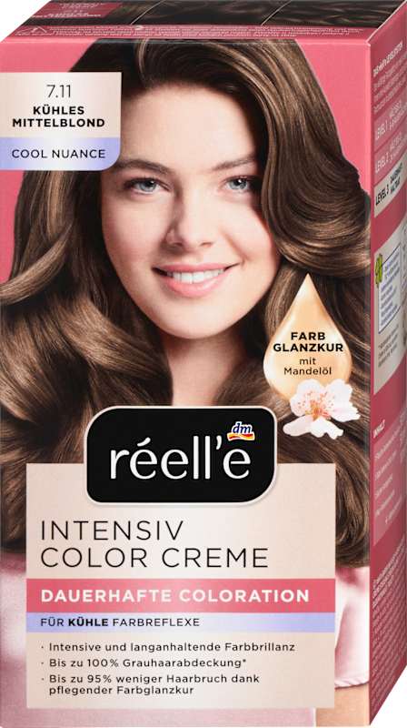 réell‘e Coloration permanente 7.11 Blond moyen froid, 1 pièce