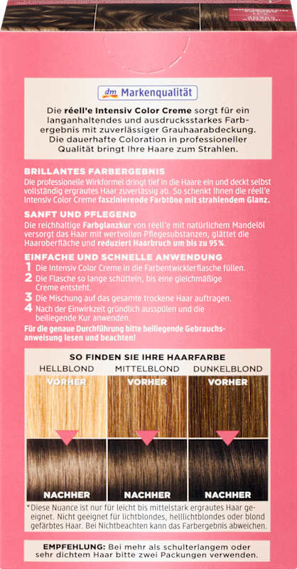 réell‘e Coloration permanente 7.11 Blond moyen froid, 1 pièce