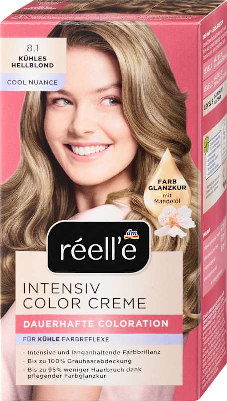 réell‘e Coloration permanente 8.1 Blond clair froid, 1 pièce