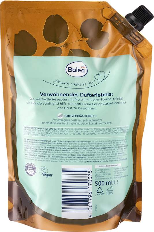 Balea Savon liquide eucalyptus & lotus recharge 500 ml