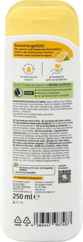 alverde NATURKOSMETIK Crème Douche Rêve de Citron 250 ml