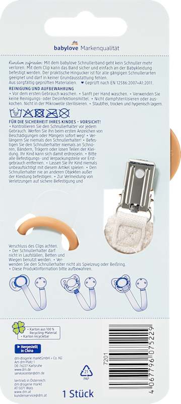 babylove attache-tétine crème, 1 pièce