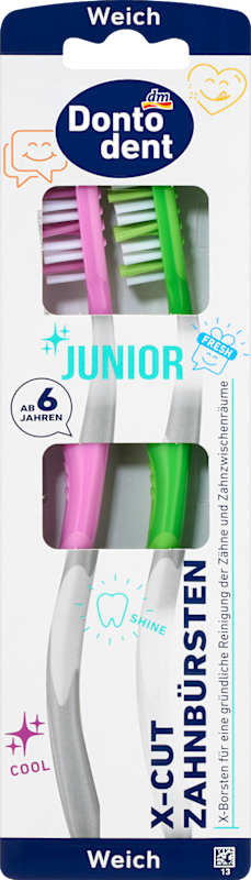 Dontodent Brosse à dents Junior X-Cut souple 2 pièces