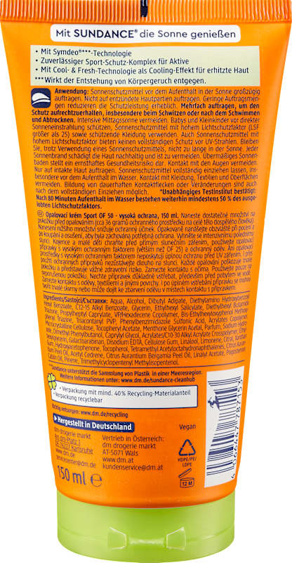 SUNDANCE Gel Solaire Sport LSF 50 150 ml