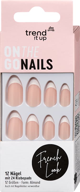 trend !t up Faux ongles On the Go Nails French Look, 12 pièces