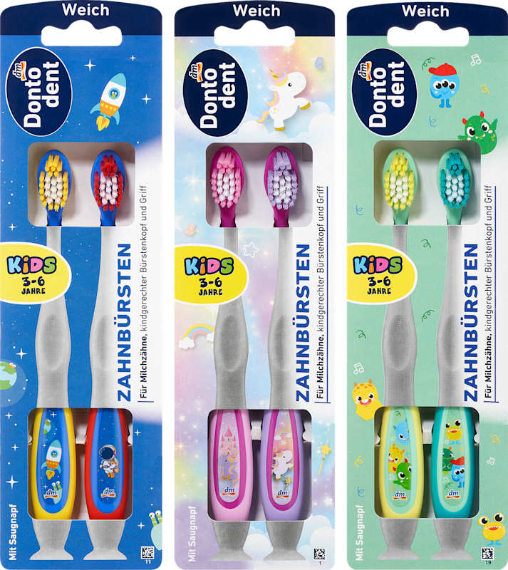 Dontodent Brosse à dents enfant souple 3-6 ans 2 pièces