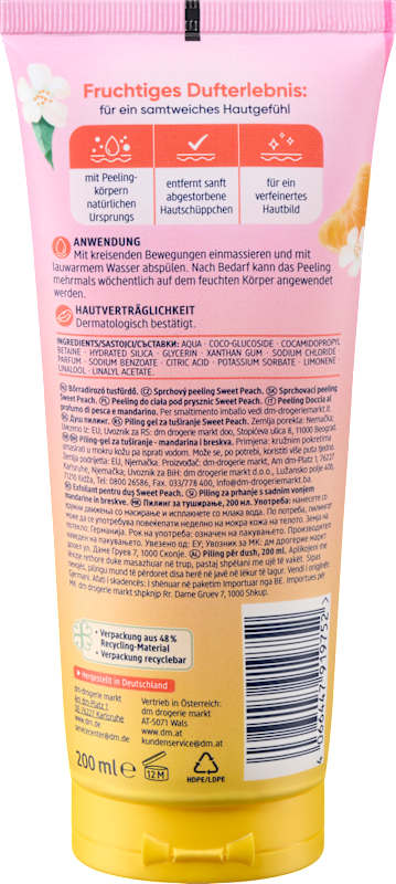 Balea Gommage corporel Sweet Peach, 200 ml