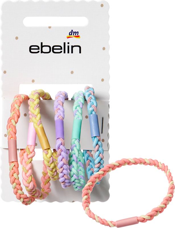 ebelin Élastiques cheveux tressés colorés 6 pc