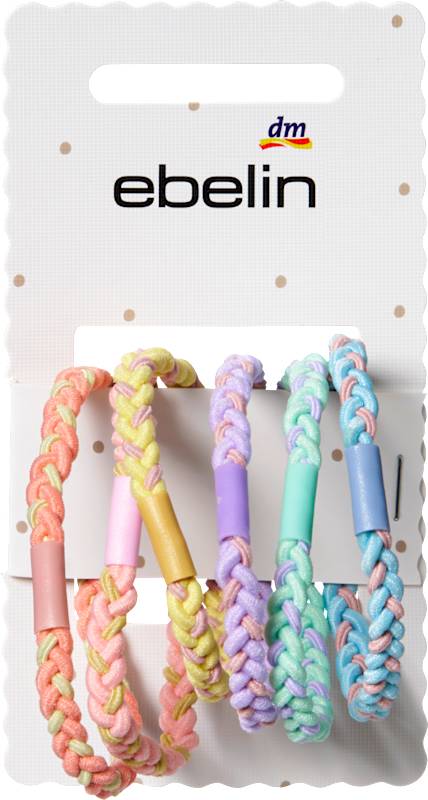 ebelin Élastiques cheveux tressés colorés 6 pc