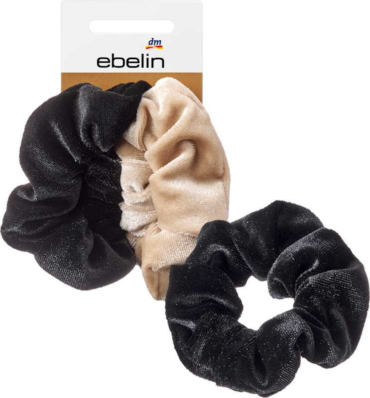 ebelin chouchous effet velours noir beige 2 pièces