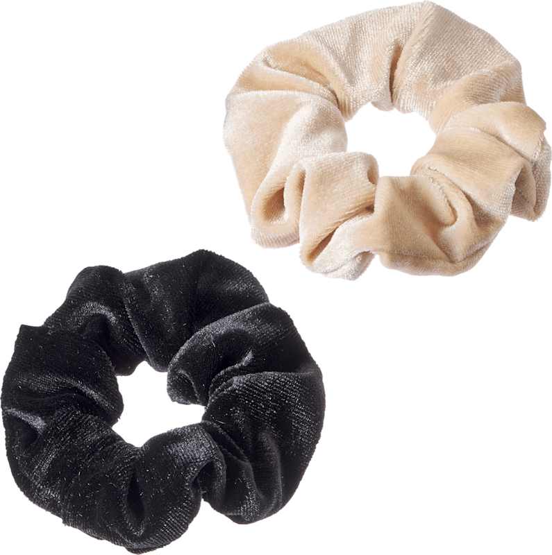ebelin chouchous effet velours noir beige 2 pièces