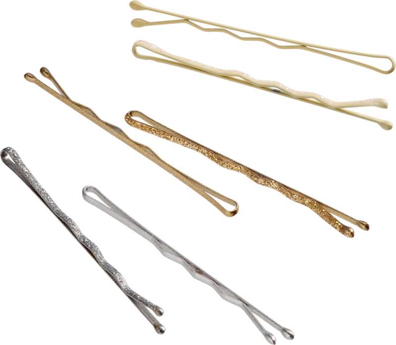 ebelin Barrettes longues à paillettes argent/or rose & or 24 pièces