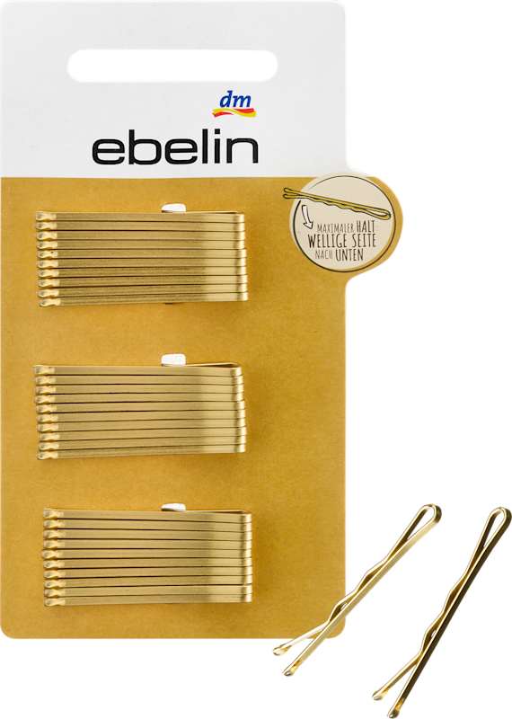 ebelin Pinces à cheveux courtes aspect doré, 30 pc