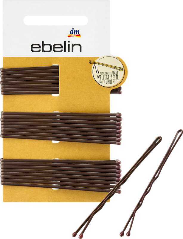 ebelin Épingles à cheveux longues marron, 24 pièces